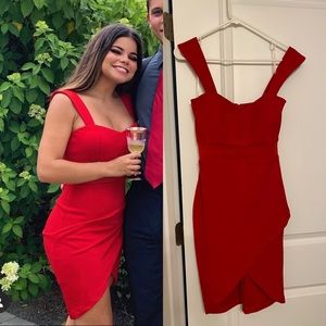 Red Short Cap Sleeve Dress!